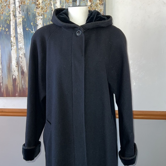 London Fog Full Length Hooded Wool Coat - Picture 2 of 13